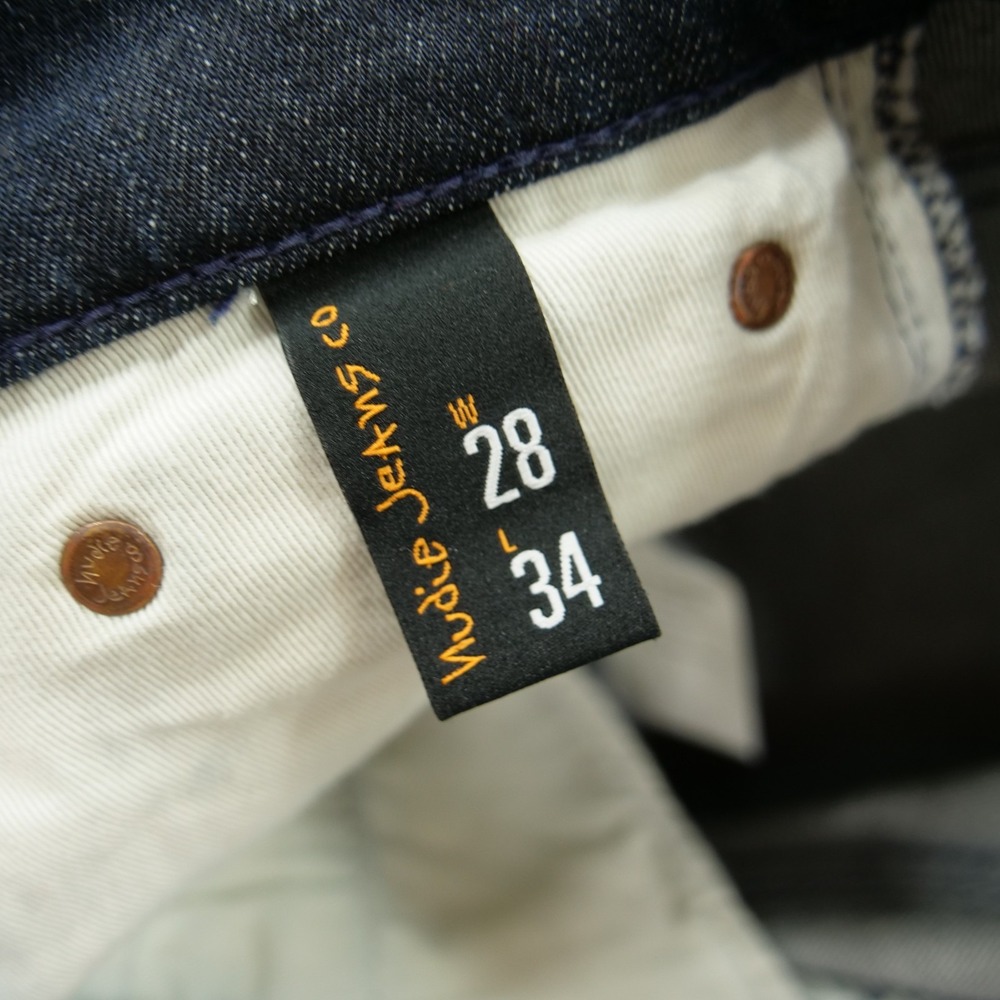 Nudie Jeans Mens 28 Blue Lean Dean Slim Straight Leg Mid Rise Organic - Picture 5 of 12
